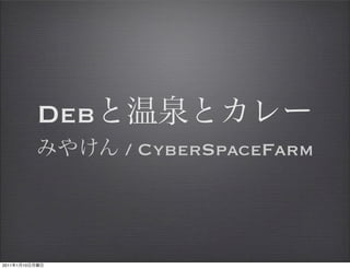 Deb
                      / CyberSpaceFarm




2011   1   10
 