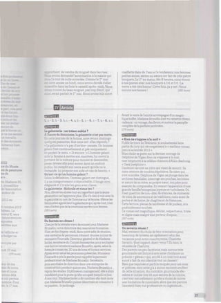 :hant, de vendre du muguet dans les rues.
•DUS avons demandé l'autorisation à la mairie qui
noas l'a tout de suite accordée. Comme le 1" mai
;tte année un lundi, nous avons décidé d'aller
mble dansles bois le samedi après-midi. Nous
os trouvé du beau muguet, pas trop fleuri, qui
: serait parfait le 1" mai. Nous avons mis notre
cueillette dans de l'eau et le lendemain nos femmes,
petites amies, mères ou sœurs ont fait de jolis petits
bouquets. Le 1" au matin, dès 8 heures, nous étions
à nos postes avec nos bouquets à 3 € et 5 € ! La
vente a été très bonne ! Cette fois, çay est ! Nous
aurons nos tenues ! (182 mots)
IV Article
L a - 2. b - 3. b, c - 4. a, b - 5. c - 6. c - 7. a - 8. a, c
BI r. : rua va
2012
ice du Musée
DO de ; : : u ; : : :
|M ¿a
S».
. adame M-.
-
del'association
rde
2012 au
:bre2012
: La
:K. sera
a environ,
«posées.
s aux
:neet
u budget ne
-;
par
mdi 10 mai
mots)
r ma
mes de notre
nous
déjà
¡s ont permis
somme. Pour
- mai
La galanterie : un trésor oublié ?
A l'heure du féminisme, la galanterie n'est pas morte,
ette journée de la femme, nous avons interrogé
ques passantes. Que nous ont-elles répondu ?
« La galanterie n'a pas d'arrière-pensée. Un homme
galant l'est continuellement et pas uniquement
en payant le resto. » Et encore : « L'homme galant
aide la femme à mettre son manteau, lui ouvre la
portière de la voiture pour monter et descendre,
passe devant elle pour entrer dans un endroit
public, lui remplit son verre avant qu'elle ne le
demande, lui propose son aide en cas de besoin. »
Qu'est-ce qu'un homme galant ?
Selon la définition, l'homme galant est distingué,
il a un comportement irréprochable, il bouge avec
élégance et il traite les gens avec classe.
La galanterie : Ridicule et vieux jeu ?
Non, dirontles aînées tout en regrettant que la jeune
génération ne l'apprenne plus. Elle n'a rien à voir avec la
supériorité ou non de l'homme sur la femme. Même les
féministes apprécientlagalanterie qui, après tout, n'est
rien d'autre que de la courtoisie envers une femme.
(183 motsj
Du bureau au râteau !
L'heure delaretraitevient de sonnerpour Madame
Brunelin, notre directrice des ressources humaines.
Hier, en fin d'après-midi, dans notre salle de réunion,
une centaine de personnes s'étaient réunies autour de
monsieur Fourcade, Directeur général et de Madame
Jardet secrétaire du Comité d'entreprise, pour souhaiter
une bonne retraite à madame Brunelin, après, selonla
formule consacrée, 20 ans de bons et loyaux services.
Après avoir salué les personnes présentes, Monsieur
Fourcade a pris la parole pour rappeler le parcours
professionnel de Madame Brunelin. Secrétaire,
puis secrétaire de direction dans une entreprise de
construction pendant quinze ans, Madame Brunelin a
repris des études. Diplômée en management, elle a alors
candidate pourle poste qu'elle occupait jusqu'à ce jour.
À son tour, Madame Jardet a dit combien elle était ravie
que Madame Brunelin puisse désormais se consacrer à
sa passioa.. le jardinage.
Avantle verre de l'amitié accompagné d'un magni-
fique buffet Madame Brunelin s'est vu remettre divers
cadeaux : un voyage, des fleurs, et surtout la panoplie
complète de la parfaite jardinière...
(179 mots)
« Rien ne s'oppose à la nuit »
Fidèle lectrice de Télérama, je souhaiterais faire
partie du jury qui récompensera le « meilleur roman
paru à la rentrée 2011 ».
Mon choix se porte sur le dernier ouvrage de
Delphine de Vigan Rien ne s'oppose à la nuit,
titre emprunté à la célèbre chanson d'Alain Bashung
« Osez Joséphine ».
L'auteure raconte sa mère qui vient de mourir. Sa
mère atteinte de troubles bipolaires. Sa mère qui
s'est suicidée. Delphine de Vigan se plonge dans les
archives familiales, interroge ses proches, les frères
et sœurs de sa mère, sa propre sœur, son père pour
essayer de comprendre. En ressort l'apparence d'une
grande famillebourgeoise joyeuse et turbulente. Où
il est question de non-dits, de silences, de moments
de joies, de souvenirs et de traditions, mais aussi de
pertes et de haine, de chagrins et de blessures.
Cette lecture, pleine de tendresse et de pudeur, m'a
profondément touchée.
Ce roman est magnifique, délicat, respectueux, triste
et digne mais malgré tout porteur d'espoir.
(167mots)
Un savarin réussi !
Mai, moment du choix de leur orientation pour
beaucoup de lycéens est également celui des
vacances pour notre concitoyenne, Charlotte
Savarin. Quel rapport, direz-vous ? Eh bien, la
réussite de Charlotte.
Des parents un peu facétieux mais surtout très
gourmands ont donné à mon amie d'enfance un
prénom « gâteau » qui, accolé à un nom tout aussi
sucré a fait de son identité tout un dessert !
Bien que taquinée et parfois moquée pour ses nom
et prénom, mon amie n'a à aucun moment souffert
de cette situation. Au contraire, gourmande elle -
même et initiée très tôt aux secrets de la cuisine,
c'est tout naturellement qu'elle a choisi de suivre
une formation de cuisinière, alors que ses parents
l'auraient bien vue professeure ou ingénieure...
27
 
