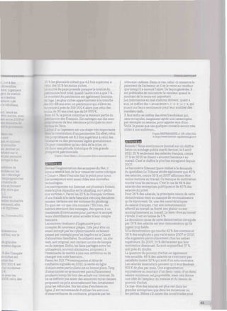 íCRIPTIONS
a des
: diversiñés
-ügénieur
%em de station
te création
ement » de
àtiment,
int.lancé en.
être menée
;
-
~ des
róbleme de
irles
¿écalage
1 tes programmes
hé de
e forment
'-. ors que
se
ssinn souhaitée
ent), afin
s et diplômes
.:vembre2011
îrons
ri. sur le
de grandes
rs depuis
s Français
JS riches est
tes
: DO €, est
todestes
sn avec les
2009. celui des
10 % les plus aisés n'était que 4,2 fois supérieur à
des 10 % les moins riches,
moitié du pays possède presque la totalité du
moine brut total, quand l'autre n'en a que 7 %.
mutant du patrimoine est également fonction
ge. Les plus riches appartiennent à la tranche
50-69 ans avec un patrimoine qui s'élève en
enne à près de 359 0 0 0 € alors que celui des
os de 30 ans n'est que de 54 0 0 0 €.
52 %, la pierre constitue la majeure partie du
"rimoine des Français. Six ménages sur dix sont
.¿taires de leur résidence principale ou sont
.; de l'être.
: d'un logement est une étape très importante
ï constitution d'un patrimoine, fin effet, celui
: ropriétaires est 8,3 fois supérieur à celui des
.sires ou des personnes logées gratuitement,
eut considérer qu'au-delà de la crise, on
: ns une période historique de très grande
:érité patrimoniale.
D'après« Direct Matin », 24 novembre 2011etwww.latribunee.fr
levant l'augmentation des arnaques du Net, il
3 a semblé bon de leur consacrer notre rubrique
« Conso ». Marc Foumier fait le point pour nous.
Les arnaqueurs sont aussi rodés aux nouvelles
nologies.
Les escroqueries sur Internet ont plusieurs formes,
" mais la plus répandue est le phishing, ou « pêche
aux victimes ». Parmi les 20 % de Français victimes
d'une fraude à la carte bancaire ces cinq dernières
années, certains ont été victimes du phishing.
En quoi est-ce que cela consiste ? Eh bien, des
escrocs envoient des messages, des spams, à un
maximum d'internautes pour parvenir à usurper
leurs identifiants et ainsi accéder à leur compte
bancaire.
Les escrocs rivalisent d'ingéniosité pour
inventer de nouveaux pièges. Cela peut être un
email envoyé parles cybercriminels se faisant
passer par exemple pour les Impôts ou la Caisse
d'allocations familiales. Ils utilisent aussi un site
web, soit original, soit imitant un site de banque
ou de marque. Enfin, les liens partagés entre les
utilisateurs, souvent alarmistes, proposent à
l'internaute de mettre à jour son antivirus ou de
changer son code bancaire...
Parmi les 202 774 escroqueries et abus de
confiance signalés en 2010, la vente en ligne
d'objets entre particuliers est en bonne place. Trop
d'internautes ne se montrent pas suffisamment
prudents lorsqu'ils font des achats sur Internet. Ils
ne se méfient pas assez des annonces miraculeuses
proposant un prix anormalement bas, notamment
pour les véhicules. Sur les sites d'enchères en
ligne, il est recommandé d'utiliser les services
d'intermédiaires de confiance, proposés par les
TRANSCRIPTIONS
sites eux-mêmes. Dans ce cas, celui-ci conserve le
paiement de l'acheteur et il ne le verse au vendeur
que lorsqu'il a envoyé l'objet. De façon générale, il
est préférable de rencontrer le vendeur quand le
montant de la vente est important.
Les internautes en mal d'amour doivent, quant à
eux, se méfier des « arnacceurs », c - o - e - u - r - s , qui
jouent sur leurs sentiments pour leur soutirer des
mandats cash,
11 faut enfin se méfier des sites frauduleux qui,
sans scrupules, surgissent après une catastrophe,
par exemple un séisme, pour appeler aux dons.
Voilà. Je pense que ces quelques conseils seront très
utiles à nos auditeurs...
D'apièsMAIFMAGA2INEiM56, juillet2011
ethttps:"www.internet-signalement.gouv.fr
f.HlMIftJH
Bonsoir ! Nous ouvrirons ce journal sur un chiffre.
Selon un sondage publié mardi dernier, le 5 avril
2011, 31 % seulement des salariés français, contre
37 % en 2010 se disent « souvent heureux» au
travail. C'est le chiffre le plus bas enregistré depuis
2007.
Le baromètre Edenred Ipsos réalisé à la demande
du quotidien La Tribune révèle également que 40 %
des salariés, contre 35 % en 2007 affirment être
moins motivés au travail. Ce manque de motivation
touche tous les secteurs. C'est le cas de 46 % des
salariés des entreprises publiques et de 40 % des
salariés du privé.
Pour 26 % des salariés, la principale raison de cette
démotivation tient au manque de reconnaissance
qu'ils éprouvent. Or, une des caractéristiques
du salarié français, c'est son investissement
affectif au travail, sa fierté, son plaisir ou son
accomplissement au travail. Le bien-être au travail
s'érode, il est en baisse de 5 %.
La deuxième cause de cette démotivation invoquée
par 19 % des salariés est leur rémunération qu'ils
jugent trop faible.
Si la démotivation qui touche 42 % des ouvriers et
38 % des employés a peu varié entre 2007 et 2010,
elle augmente particulièrement chez les cadres
supérieurs. En 2007,19 % déclaraient que leur
motivation diminuait. Ils sont aujourd'hui 37 %,
soit près du double.
La question du pouvoir d'achat est également
très sensible. 68 % des salariés ne s'estiment pas
satisfaits contre 32 % qui sont d'un avis contraire.
Les salariés insatisfaits pensent qu'il leur faudrait
815 € de plus par mois. Une augmentation
équivalente au montant d'un demi-smic, d'un demi
salaire minimum, estimpossible, mais cela donne
une idée de l'ampleur du malaise et du besoin de
pouvoir d'achat.
Ce mal-être des salariés est plus net dans les
grandes entreprises que dans les moyennes ou
les petites. Même s'il existe des incertitudes pour
43
 
