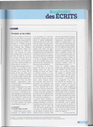 des ECRITS
wiiii'iiiiimitimwuimmmiiiiiimiwmtmiiiiiimitmiiimtiiiiiitiiiiiiiiimii 'itiiamn
Mendiant, un dur métier
On ne les voit plus ou on les voit
T p. Les plus jeunes ont à peine
- ans et les plus vieux, parfois 80.
. ans la rue ou dans le métro, ils
r.endient. [...] Certains ont appris
un discours ou une rengaine et
TOUS abordent sans complexe.
ares se taisent, enfouis sous
leur couverture ou cachés der-
leur panneau en carton.
Pour quelques-uns, la manche' est
nue un mode de vie. Ceux-
-ouvent. n'ont pas envie de
nir dans le monde des gens
miaux». Mais pour la plupart, il
31 d'une activité provisoire qui
pennet juste de s'en sortir. (...)
me d'autres pratiques liées à la
arite-' ou à la misère, la men-
dicité joue différents rôles pour la
personne qui y a recours. Elle lui
permet de faire des achats, payer
factures, compléter ou rempla-
cer les aides sociales, conserver une
activité et une marge d'autonomie...
Hile peut aussi avoir des effets
.;tifs : stigmatisation1
, honte,
•ment, fatigue, usure physique
et psychologique.
Premier enseignement d'une étude
médite [...]. réalisée à Paris auprès
de ceux et celles qui tendent la main
pour survivre : la diversité des per-
- mues pratiquant la mendicité rap-
pelle celle des personnes en situa-
tion de précarité. Il n'existe pas de
profil ou d'histoire type. Il ne s'agit
pasforcémentde sans domicile fixe.
Une seule constante: une grande
solitude affective et sociale. [...]
La mendicité ?
Un travail comme un autre
[...] L'étude retient quatre postures
principales. La "priante» renvoie
à une localisation et à une clien-
tèle précises. Nommée ainsi parce
qu'elle se déroule traditionnelle-
ment près des lieux de culte, cette
forme de collecte est la plus passive
et la plus statique. Plutôt âgés, par-
fois handicapés, les mendiants qui
adoptent cette posture sont géné-
ralement porteurs de signes visibles
de grande pauvreté. Leur attitude est
marquée par la retenue, et c'est avec
une certaine gravité qu'ils sollicitent
l'aumône. Le « tape-cul » correspond
à un type de manche où la per-
sonne est en position statique avec,
posé devant elle, un panonceau en
carton pour seule information.
(...) L'expression -à la volée»
désigne une forme de don, Les
passants jettent une pièce au
mendiant en évitant tout contact.
La quatrième posture, «à la ren-
contre», nécessite un discours plus
ou moins élaboré. Le mendiant se
met en scène devant un passant
repéré comme donateur poten-
tiel. L'échange verbal permet de
développer une interaction plus
longue et plus rémunératrice que
les autres méthodes. Elle se pra-
tique sur un territoire relativement
restreint, qu'il s'agisse d'une rame
de métro, d'une place publique ou
du trottoir d'une rue commerçante.
Bien entendu, ces différentes atti-
tudes peuvent se combiner. (...)
La position debout manifeste la
validité, «à la capacité de résistance
physique etpsychique: k l'inverse,
la position assise traduit une forme
d'installation dans la durée. En
outre, elle met la personne qui fait
la manche en position d'infério-
rité par rapport au passant, qui la
domine de toute sa hauteur. Aller
"à la rencontre" suppose, du moins
pour être efficace, un ensemble de
compétences relationnelles, une
maîtrise du langage parlé et des
codes corporels de présentation de
soi ainsi qu'une capacité d'adapta-
tion aux différents interlocuteurs,
qui sont le fait de personnes qui
résistent à la désinsertion' et sont
aptes à manifester qu'elles sont
encore «dans le même monde» que
le passant lambda  K l'opposé, la
mendicité en position couchée, ou
en état d'endormissement, tota-
lement passive, est bien celle des
personnes installées "dans une
désocialisation avancée». (...)
Toutes les enquêtes réalisées
montrent que cette activité est loin
d'être rentable. Pour faire bonne
figure, ceux qui font la manche
ont tendance à surévaluer leurs
recettes. Pourtant, les plus perfor-
mants récoltent rarement plus de
30 € par jour... au prix d'efforts à
peine imaginables. Pour analy-
ser l'efficacité des mendicités, les
auteurs du rapport estiment qu'il
faudrait, comme pour n'importe
quelle autre activité, prendre en
compte des critères de «pénibilité
physique etpsychique'-, bruit inces-
sant du métro ou de la circulation
automobile,fluximportant des pas-
sants, effort permanent pour entrer
en relation avec eux ou capter leur
attention, agressions verbales, vio-
lences physiques, stress provoqué
par l'insécurité... Pour la majorité
de ceux qui font la manche, la
recette journalière dépasse rarement
les 10€. De quoi s'acheter un sand-
wich, un litre de rouge et/ou un
paquet de cigarettes.
La Vie. 12 mai 2011.
L Mendier. - 2- Situation d'une personne qui ne bénéficie d'aucune stabilité de travail ou de revenus.
3. Condamnation publique. - 4. Fait de ne plus faire partie de la société, d'un groupe. - 5. Quelconque, moyen.
95
 