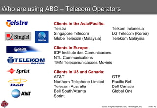 ABC for Telecom (Telecom Research Project of HKU, Feb 2002) | PPT