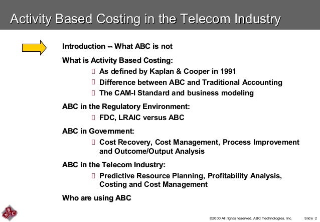 what is activity based costing