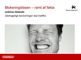 • Kære sælger – hvor skal vi stille det
”gamle lo…” vi har haft på lager i 4 år!
• Kære produktchef – 15 % af dit sortiment
er vist for gammelt og skal skrottes, i
øvrigt vil vi ikke lagerføre det mere…..
• Kære salgschef – vi har tænkt os at køre
for xx kr. ”døde” varer i ”havnen”
• Er der afsat penge til ukurans? Ellers skal
bundlinjen og årsresultatet forklares..
”Den sved”
• I denne fase ledes der efter ”havelåger” i
et forsøg på at ”skyde” systemet ned
 