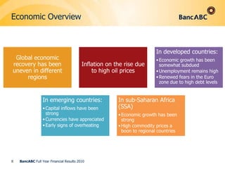 Financial Highlights (cont’d)5BancABC Full Year Financial Results 2010
