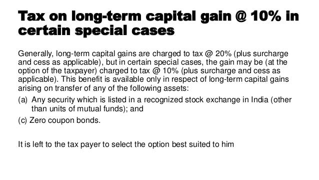 Capital gains tax on stock options in india