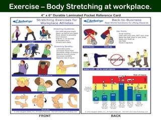 Exercise – Body Stretching at workplace.
 
