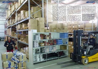 ropas vertreibt: „In der Ukraine haben   an.“ Da bleiben nicht mehr viele euro-            um welche Produktart es sich handelt.
                                                                                      wir eine eigene Niederlassung AB-COM     päische Länder übrig, in denen AB-COM             „Sehr bekannt sind die Receiver der AB
                                                                                      Ukraina, und in vielen Ländern Euro-     nicht vertreten ist. „Wir sind offen für          IPBox Marke,“ erklärt Juraj uns, „das
                                                                                      pas haben dort ansässige Großhänd-       weitere Großhändler in den Ländern, in            sind Linux Receiver in HD.“ Für den ter-
                                                                                      ler den Vertrieb der AB-COM-Produkte     denen Ab-COM Produkte noch nicht an-              restrischen Empfang hat AB-COM die
                                                                                      übernommen.“ Er zählt auf: „Unsere       geboten werden,“ weist Juraj Masaryk              Serie der AB TereBox gestartet. Hier
                                                                                      Produkte werden in den umliegenden       darauf hin, dass interessierte Händler            gibt es DVB-T Receiver in MPEG-2 und
                                                                                      Ländern Polen, Ungarn und Österreich     sich mit ihm in Verbindung setzen kön-
                                                                                                                                                                                 ■ Das 600 Quadratmeter große Lager ist bis
                                                                                      vertrieben sowie indirekt über unseren   nen.                                               zur Decke voll. Die beiden Lagerarbeiter
                                                                                      Distributionspartner in Ungarn auch in     Das könnte sich lohnen, denn AB-                 sind ständig am Einräumen der
                                                                                                                                                                                  neugelieferten Produkte und dem Befüllen
                                                                                      Rumänien und Bulgarien. Außerdem         COM bietet eine ganze Reihe von in-                der Paletten für die Großhandelskäufer.
                                                                                      bieten Großhändler in den baltischen     teressanten Produkten an. Für jede                 "Hier im Lager liegen Waren im Wert von
                                                                                                                                                                                  fast 1 Million Euro," sagt Juraj Masaryk
                                                                                      Ländern, Finnland, Schweden sowie        Produktserie oder Produktgruppe hat                und zeigt auf die gewaltigen Mengen an
                                                                                      den Niederlanden, Spanien, Italien und   AB-COM eine eigene Marke gestar-                   Kartons. So kann AB-COM sicherstellen,
                                                                                                                                                                                  dass auf Kundenwünsche sofort
                                                                                      Griechenland die AB-COM Produkte         tet, die bereits im Namen ausdrückt,               eingegangen werden kann.




116 TELE-satellite — Global Digital TV Magazine — 10-1
                                                     1/201 — www.TELE-satellite.com
                                                         1                                                                                      www.TELE-satellite.com — 10-1
                                                                                                                                                                            1/201 — TELE-satellite — Global Digital TV Magazine
                                                                                                                                                                                1                                                 117
 
