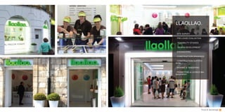 Food & beverage
- SITE SURVEY
- PRE-LEASE EVALUATION
- FEASIBILITY STUDIES
- DESIGN DEVELOPMENT
- ENGINEERING
- CONSTRUCTION DRAWINGS
- CONSTRUCTION SUPERVI-
SION
- BIDDING & TENDERING
- PERMITTING & LICENCE MA-
NAGEMENT
LLAOLLAO.
 