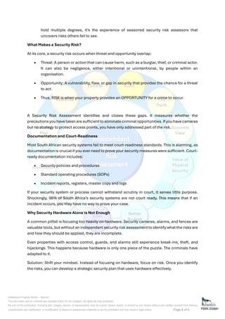 The ABC's of a Security Risk Assessment. | PDF