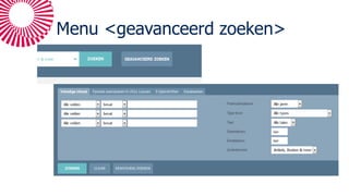 Menu <geavanceerd zoeken>
 