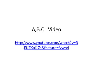 A,B,C   Video http://www.youtube.com/watch?v=BELlZKpi1Zs&feature=fvwrel 