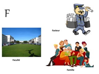 F
Facteur
Faculté
Famille
 