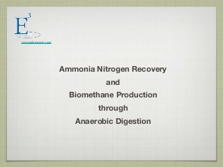 www.makingenergy.com




                       Ammonia Nitrogen Recovery
                                 and
                         Biomethane Production
                                through
                          Anaerobic Digestion
 
