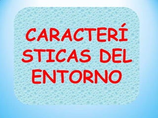 CARACTERÍ
STICAS DEL
ENTORNO

 
