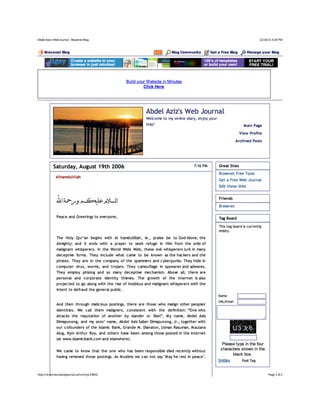 Abdel aziz's web journal   bravenet blog