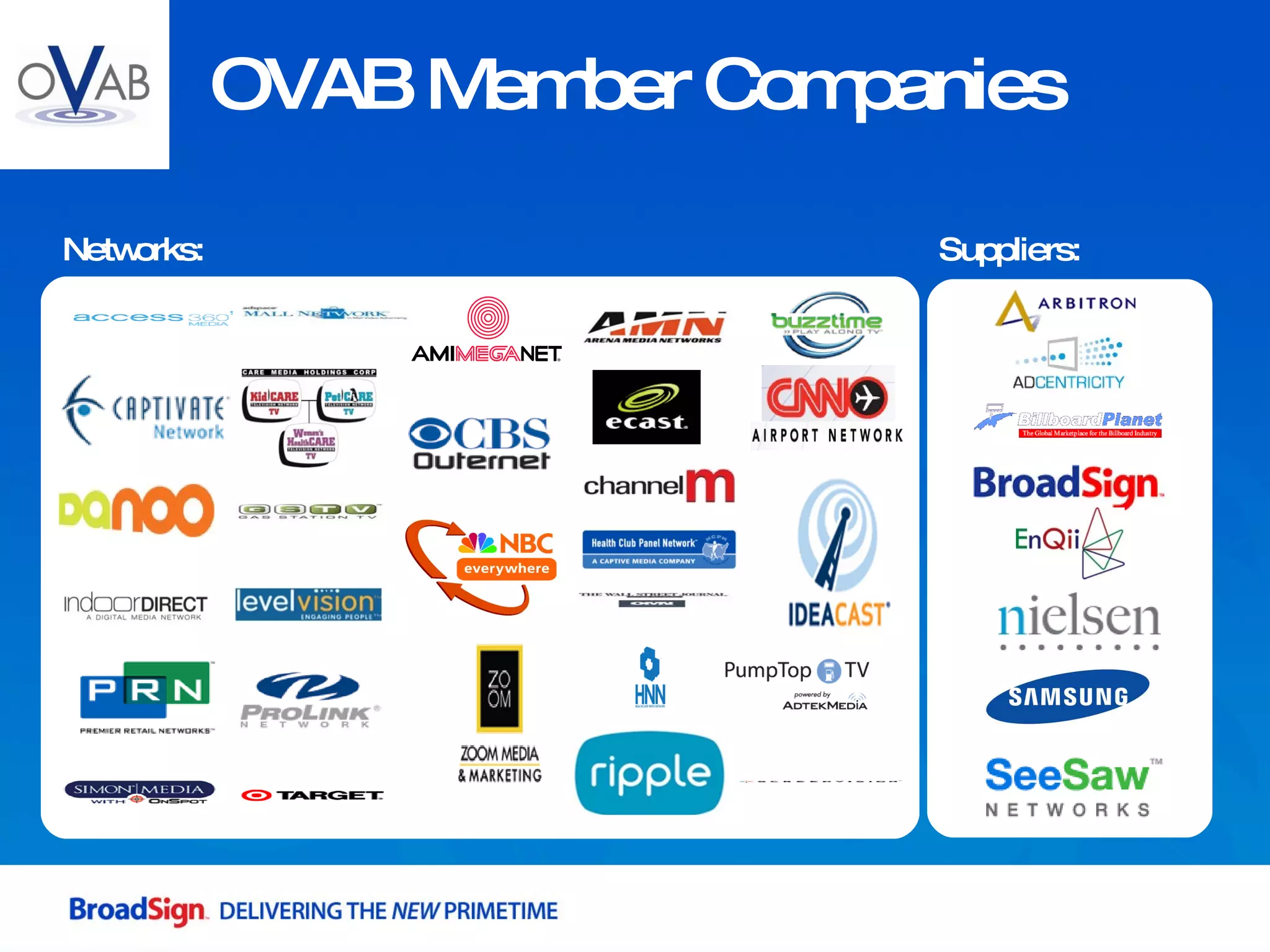 Networks: Suppliers: OVAB Member Companies 