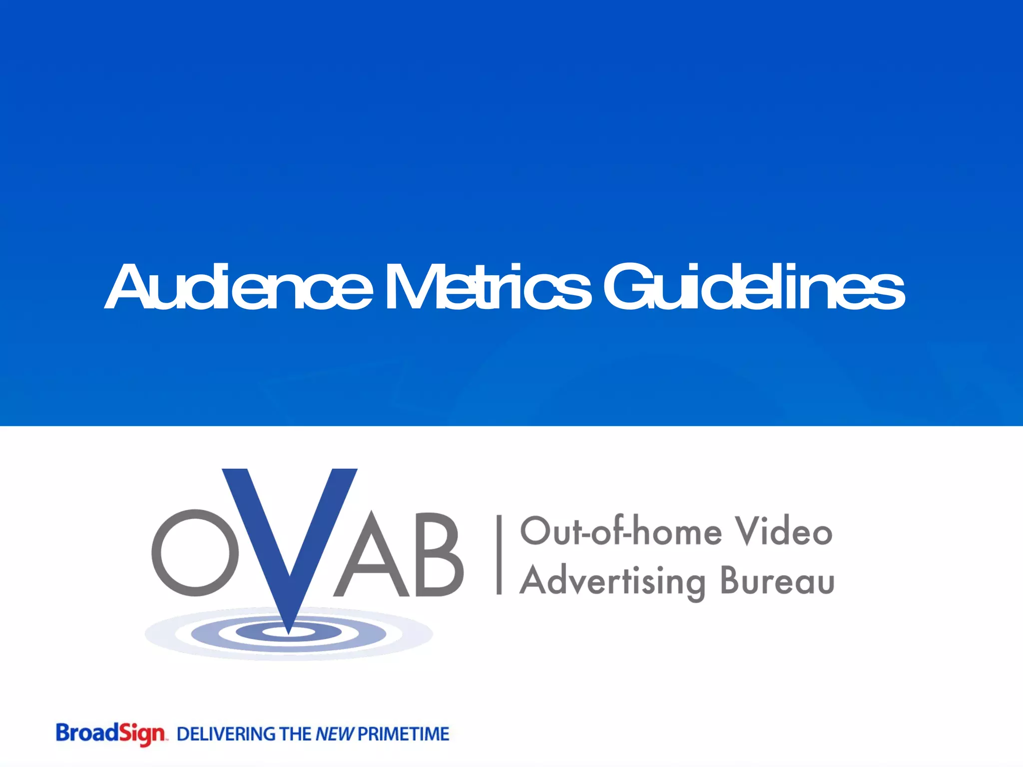 Audience Metrics Guidelines 