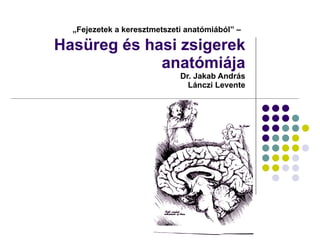 „ Fejezetek a keresztmetszeti anatómiából” –   Hasüreg és hasi zsigerek anatómiája  Dr. Jakab András Lánczi Levente 