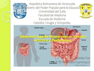 República Bolivariana de Venezuela
Ministerio del Poder Popular para la Educación
Universidad del Zulia
Facultad de Medicina
Escuela de Medicina
Catedra: Cirugía y Ortopedia.
 