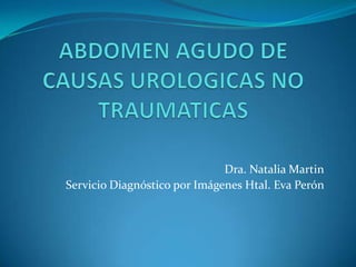 Dra. Natalia Martin
Servicio Diagnóstico por Imágenes Htal. Eva Perón
 