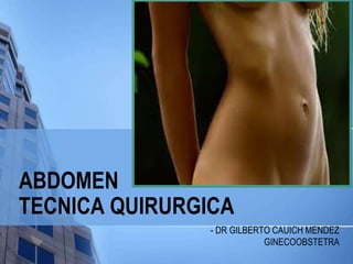 ABDOMEN
TECNICA QUIRURGICA
- DR GILBERTO CAUICH MENDEZ
GINECOOBSTETRA
 