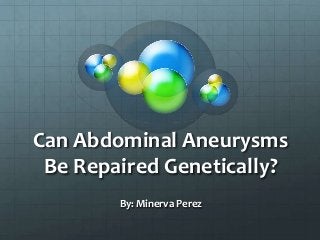 Can Abdominal Aneurysms
Be Repaired Genetically?
By: Minerva Perez

 