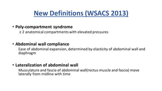 Wsacs Abdominal Compartment Syndrome definition,presentation and managememt | PDF