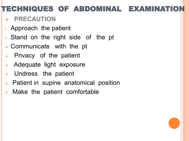 Abdominal Examination.pptx | Digestive Disorders | Diseases and Conditions