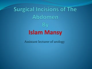 Assistant lecturer of urology
 