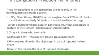 Abdominal Injuries: splenic rupture, liver injury | PPTX
