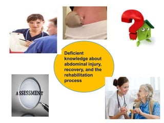 Deficient
knowledge about
abdominal injury,
recovery, and the
rehabilitation
process
 
