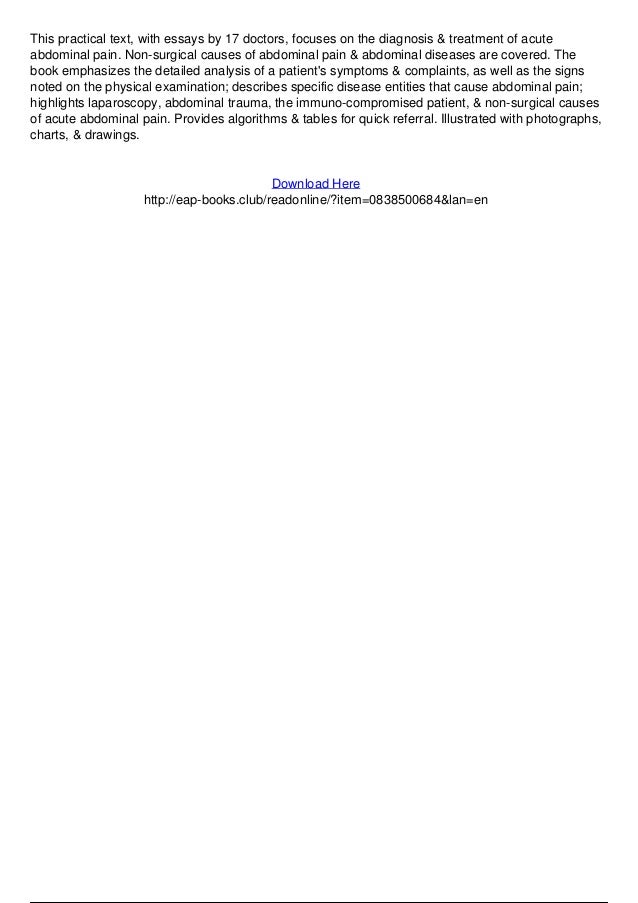 Abdominal pain a guide to rapid diagnosis