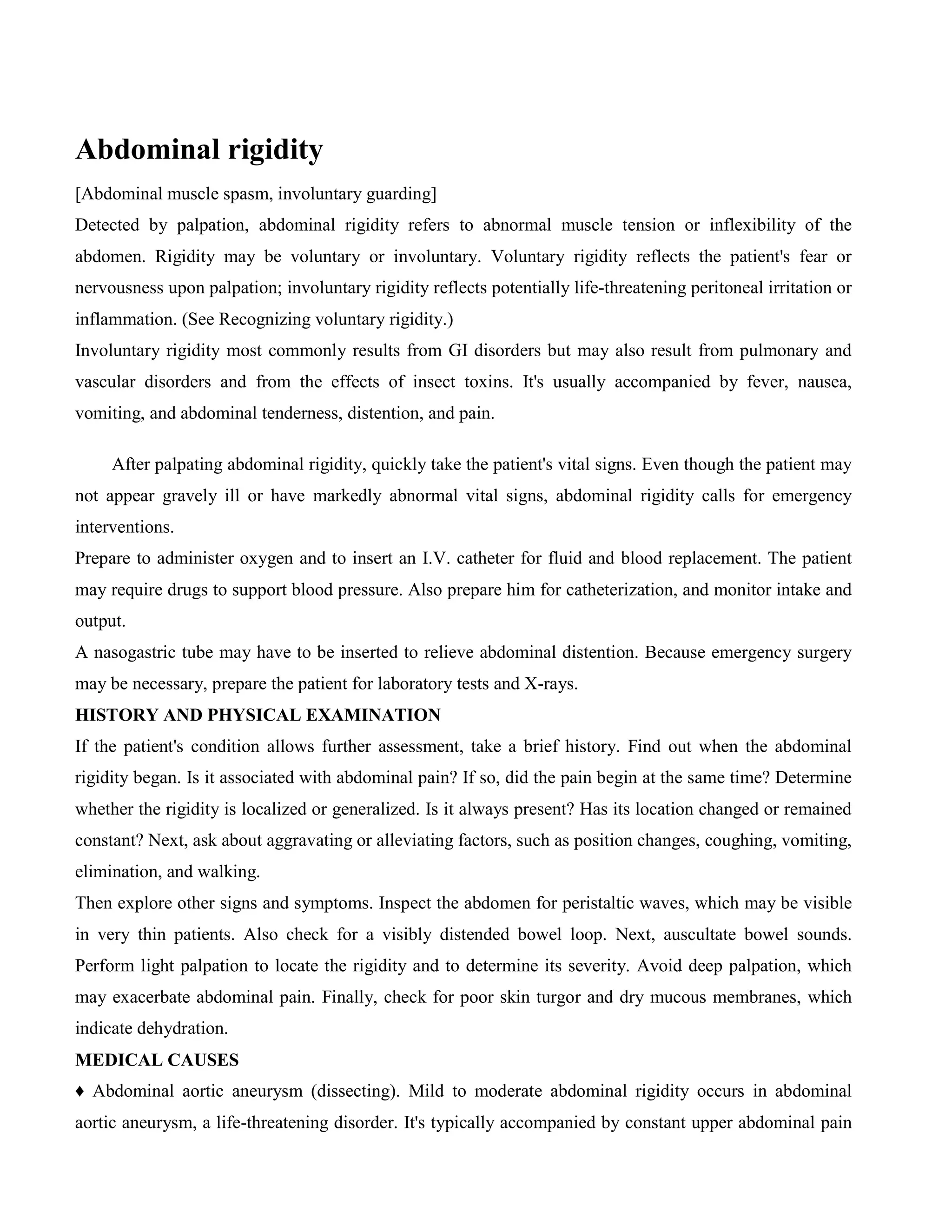 Abdominal rigidity | PDF