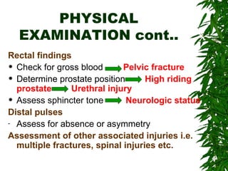 High Riding Prostate Sign Abdominal trauma | PPT