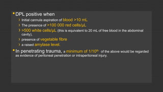 Abdominal trauma: diagnosis and management | PPTX