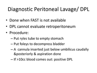 Abdominal trauma, management, liver trauma, splenic trauma, | PPTX