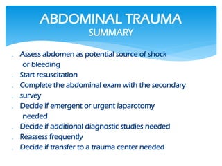 ABDOMINAL TRAUMA PRESENTATION, diagnosis | PPTX