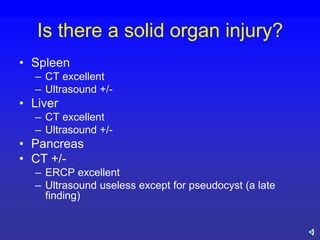 Comprehensive Management of Abdominal Trauma in Emergency Medicine | PDF