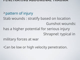 Comprehensive Management of Abdominal Injuries in Trauma Patients | PPT