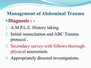 Abdominal trauma, an outlined management | PPTX