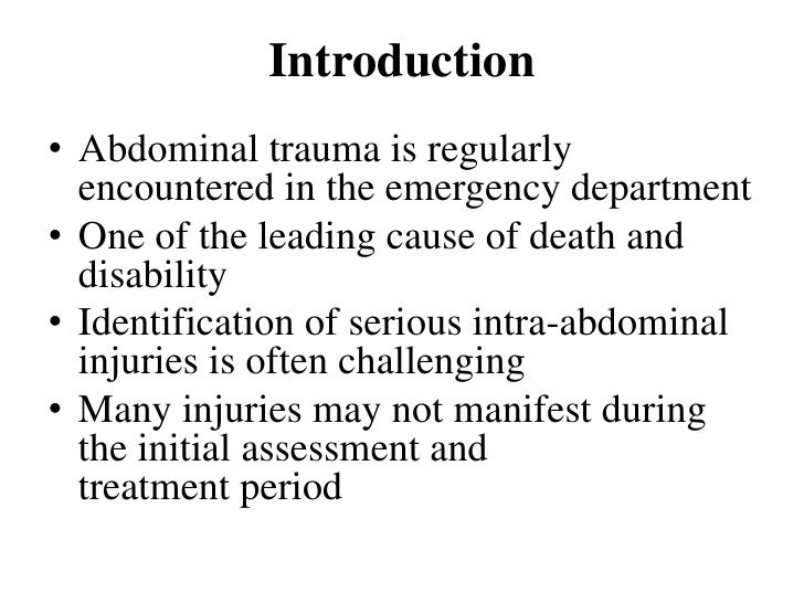 Abdominal trauma an overview