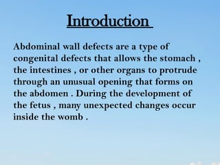 abdominal wall defect in child health nursing | PPTX