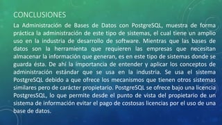 Administracion de base de datos postgresql | PPTX