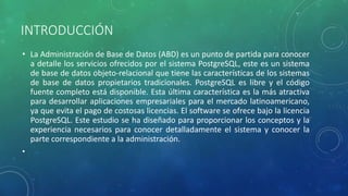 Administracion de base de datos postgresql | PPTX