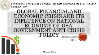 Ruhulla Abdul
IFF 2-2
Moscow 2015
FINANCIAL UNIVERSITY UNDER THE GOVERNMENT OF THE RUSSIAN
FEDERATION
 