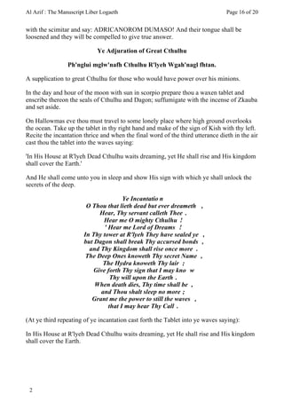 Logaeth Abdul alhazred al-azif wilson hay-turner_langford_version | PDF