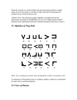 Abdul alhazred al azif the cipher manuscript known as necronomicon | PDF