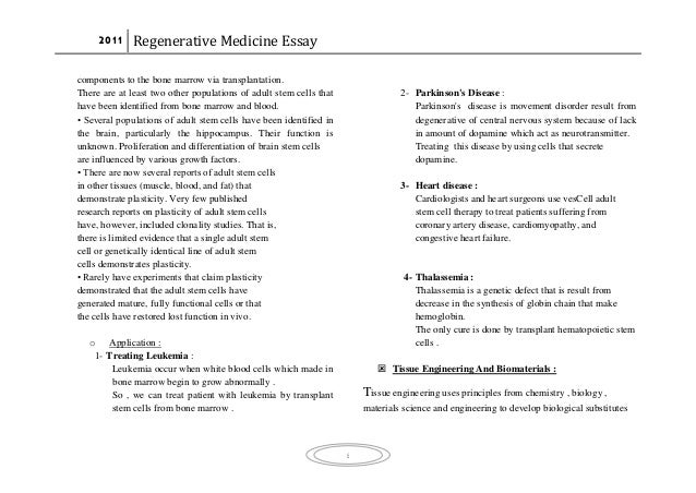 Proposal Essays High School Vs College Essay Compare And Contrast also Synthesis Essay Topics Regenerative Medicine Essay Healthcare Essay Topics