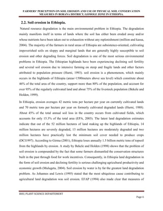 ASSESSEMENT OF FARMERS’ PERCEPTION ON SOIL EROSION AND USE OF PHYSICAL ...