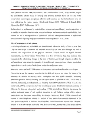 ASSESSEMENT OF FARMERS’ PERCEPTION ON SOIL EROSION AND USE OF PHYSICAL ...